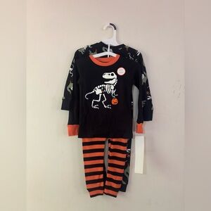 NEW! Carter's Toddler Long Sleeve 4pc Halloween Dino Pajama Set Size 18 Months
